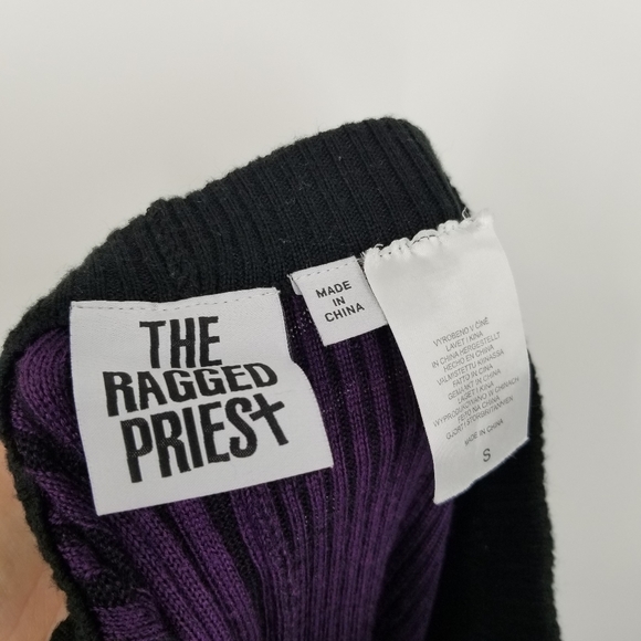 The Ragged Priest | Purple Ribbed Knit Flare Pants - Picture 4 of 7